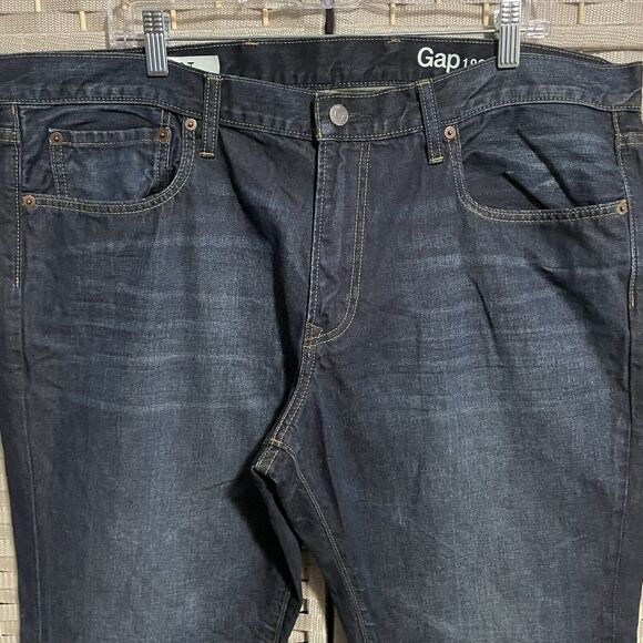 Gap 1969 Boot Cut Jeans Men’s 40X30 Blue Dark Wash ROCKAWAY Cotton Denim EUC - Picture 3 of 12